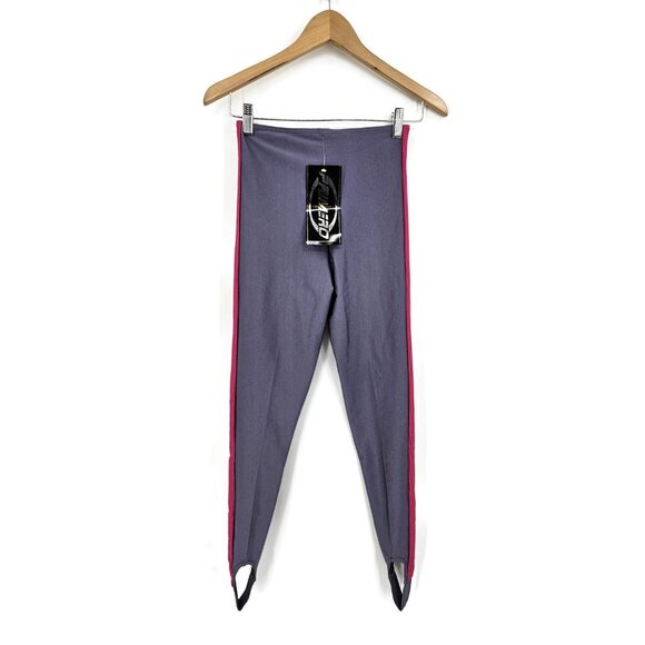 VTG New Primero by Marika Leggings Stirrups Womens M Grey Pink 80s Spandex - Picture 2 of 5